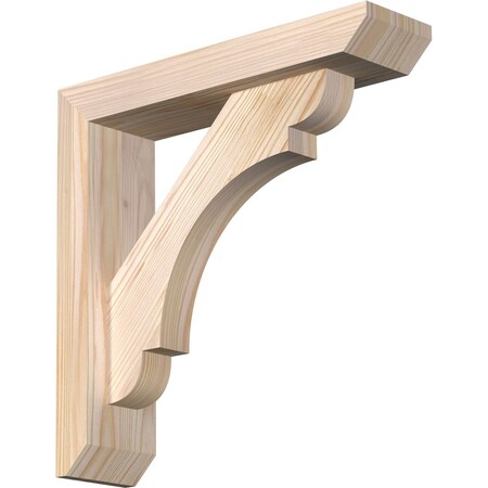 Ekena Millwork Olympic Slat Smooth Bracket w/ Offset Brace, Douglas Fir, 3 1/2"W x 14"D x 14"H BKT0402X14X14OLY06SDF